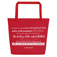 Load image into Gallery viewer, Large Tote Bag/Neville Goddard Quote
