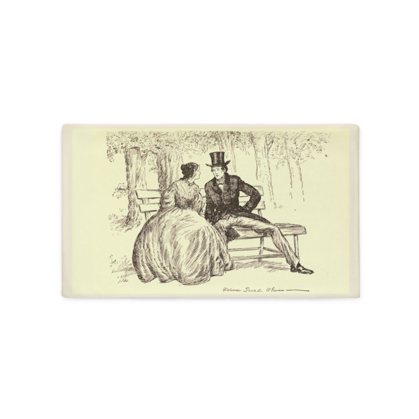 Florence Scovel Shinn Romantic Bench Scene Pillow Case